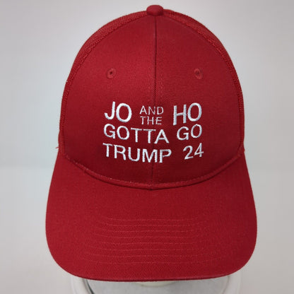 Jo and The Ho Gotta Go Trump 24 Snapback Trucker Hat Red OS Mesh Port Authority
