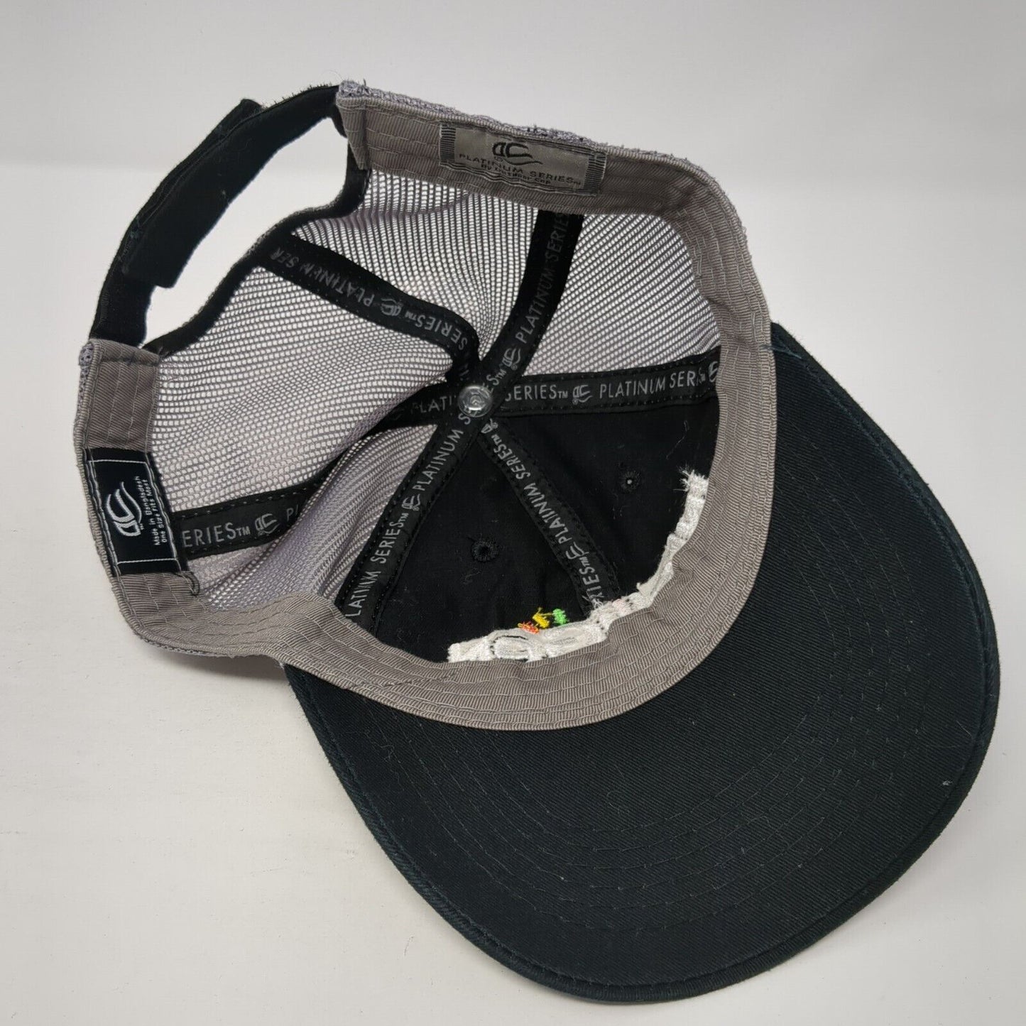 IntelliGen Strapback Trucker Hat Black One Size Adjustable Mesh Back Outdoor Cap