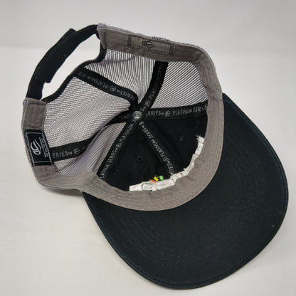 IntelliGen Strapback Trucker Hat Black One Size Adjustable Mesh Back Outdoor Cap