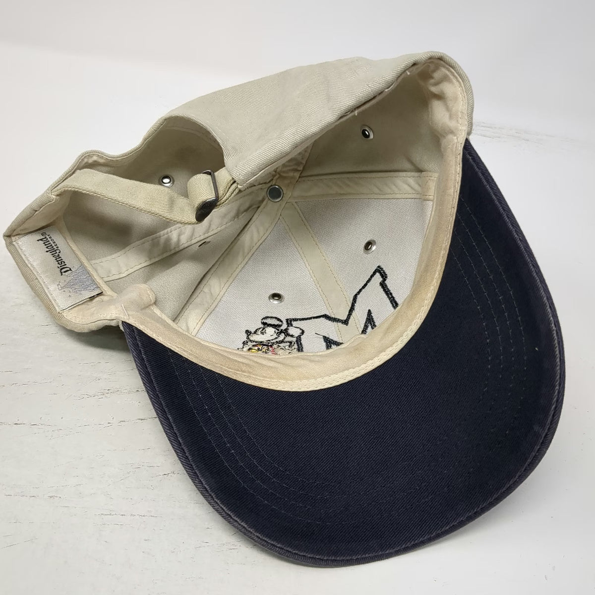 Disneyland Resort Mickey Mouse M Beige Blue One Size Baseball Cap Hat Strapback