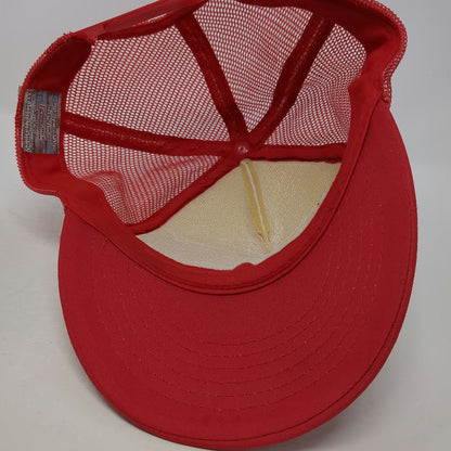 Abby Paffrath Trucker Hat Red White One Size Handmade Jackson Hole Fishing Fly
