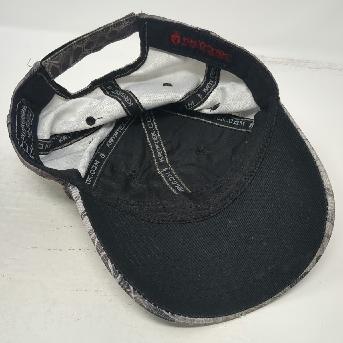 Kryptek Baseball Cap Gray One Size Camo Typhon Spartan Patch Strapback hat
