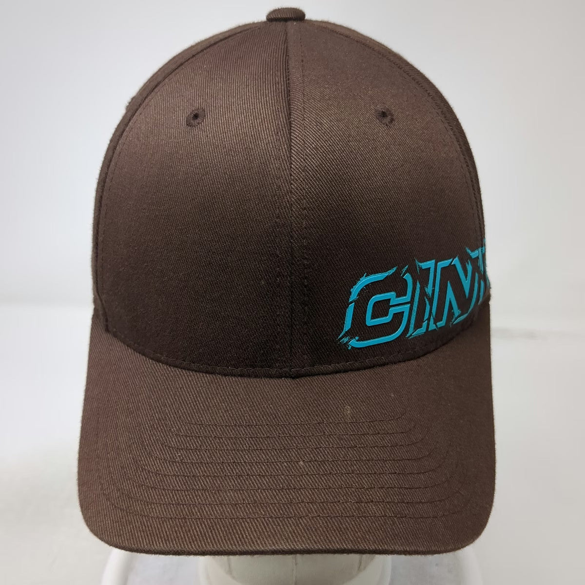 Cinch Baseball Cap Brown Blue M Flexfit Embroidered Western Cowboy Horse Hat