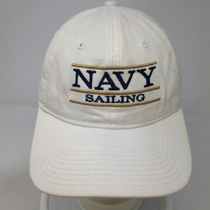 The Game Navy Sailing White One Size Slideback Cotton Logo Baseball Cap Hat