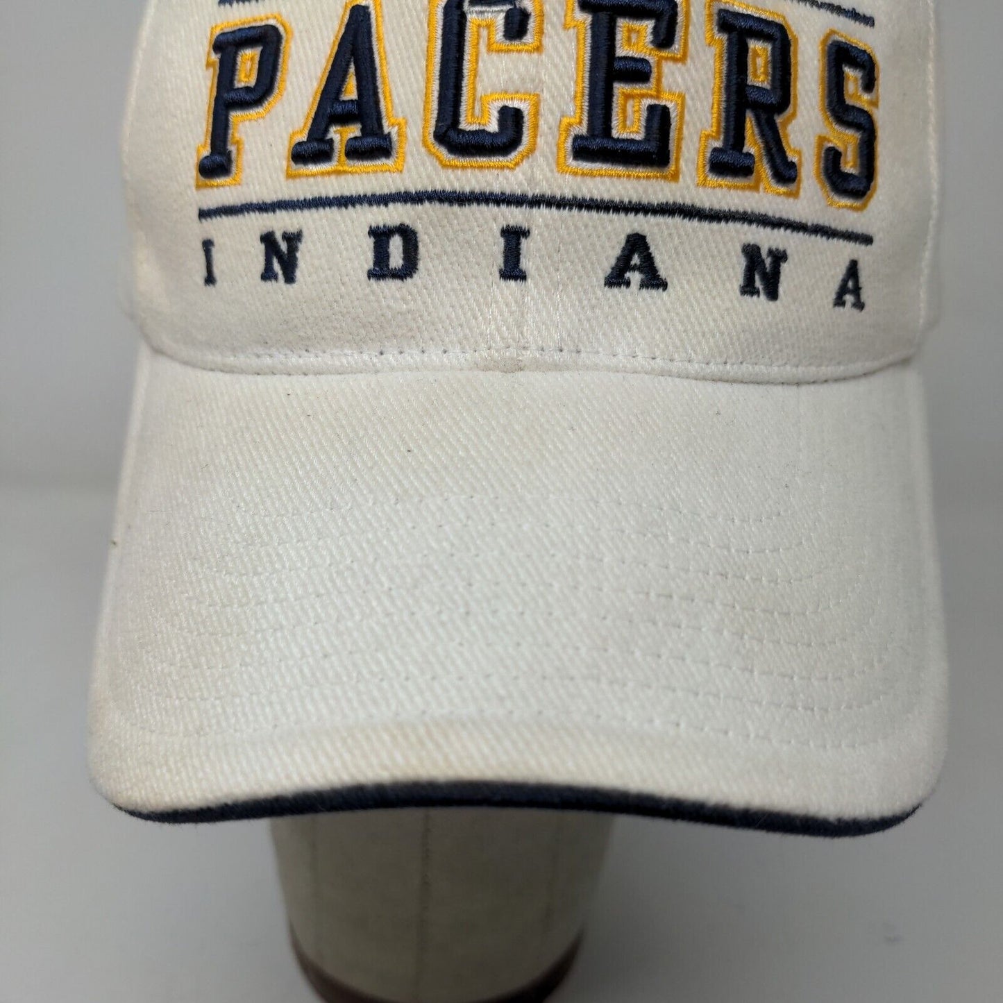 NBA Elevation Men's Strapback Hat Cream Size OSFA Embroidered Indiana Pacers