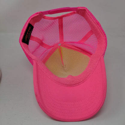 KAS&F Snapback Trucker Hat Pink OSFM Adjustable Mesh Back Rope Otto