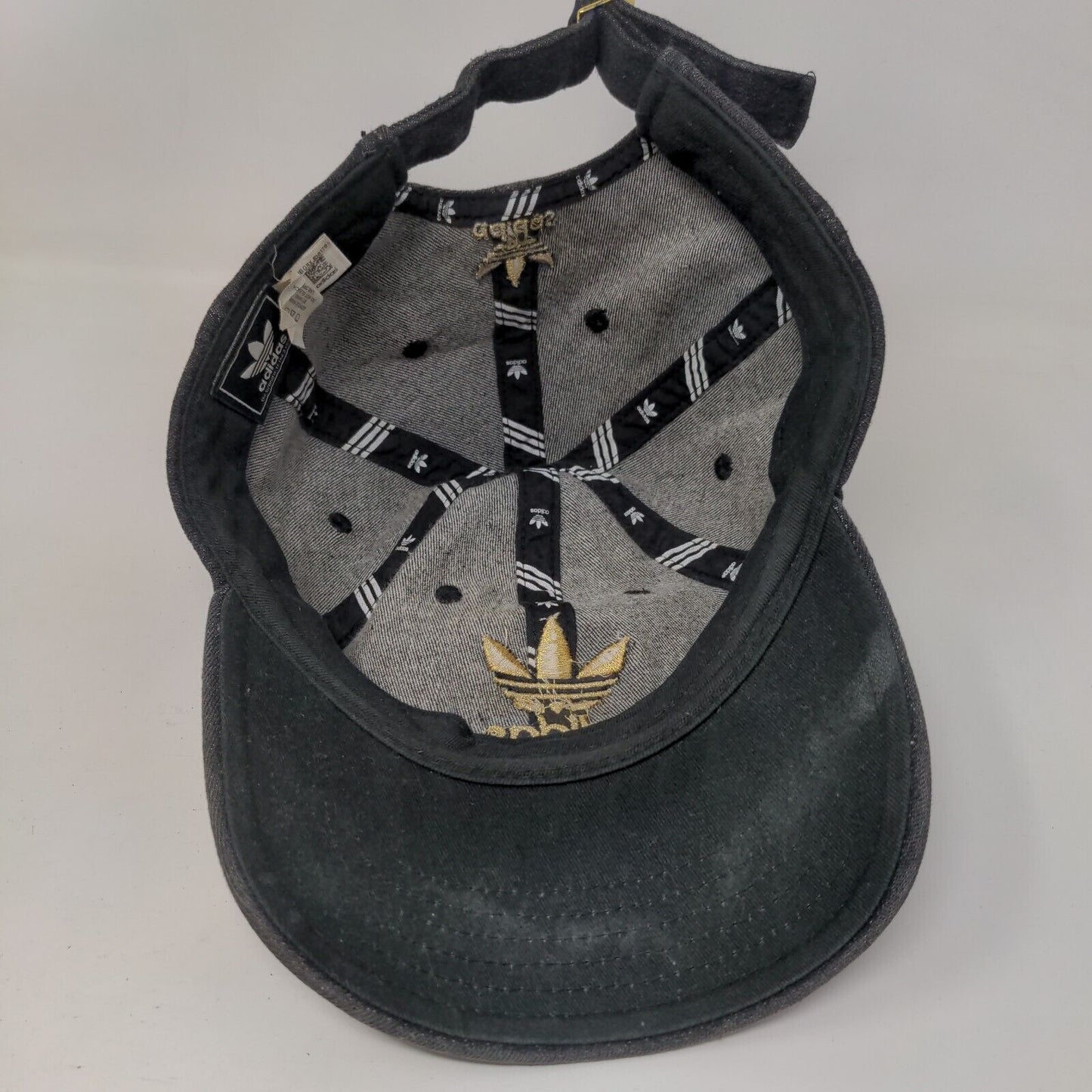 Adidas Slideback Hat Black OSFM Adjustable Embroidered Trefoil 6 Panel Cotton