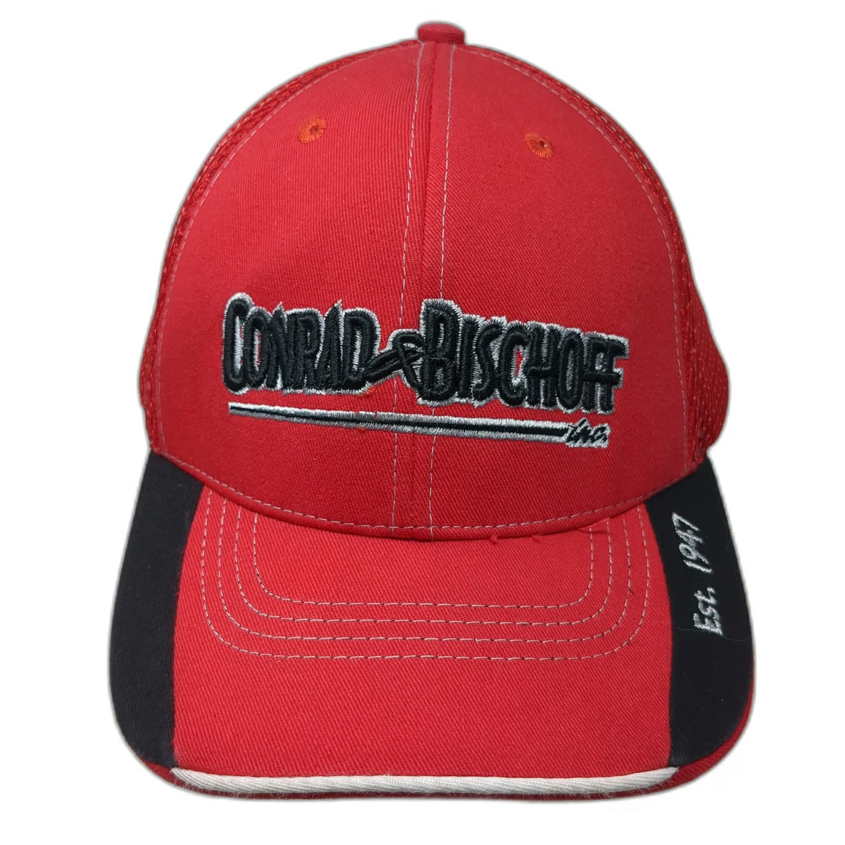 360 Apparel Baseball Cap Red One Size Conrad & Bischoff Mesh Back Strapback Hat