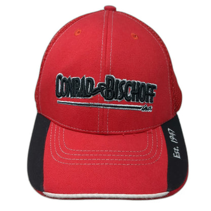 360 Apparel Baseball Cap Red One Size Conrad & Bischoff Mesh Back Strapback Hat