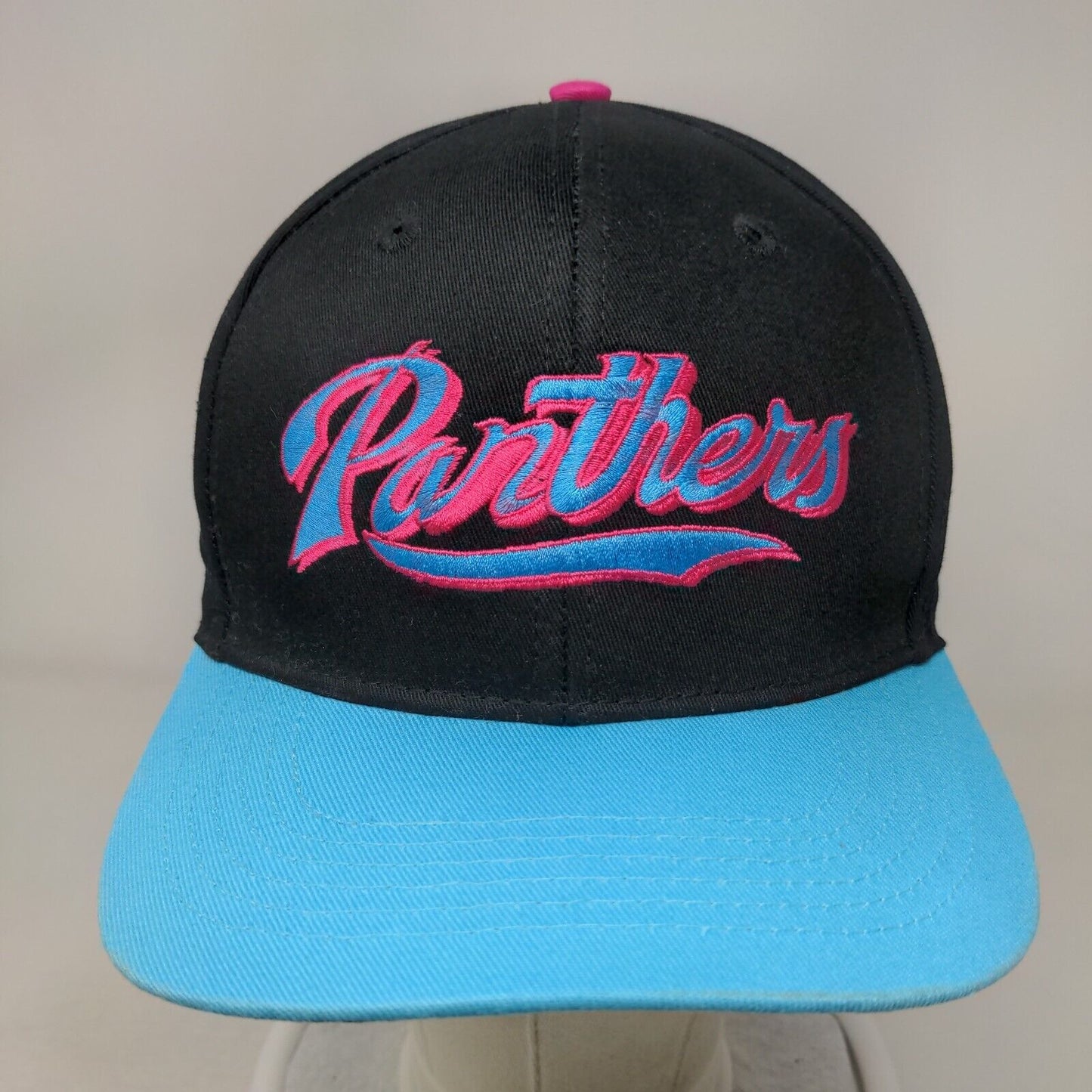 Panthers Snapback Hat Black Blue OSFA Embroidered Ready to Roar 100% Cotton