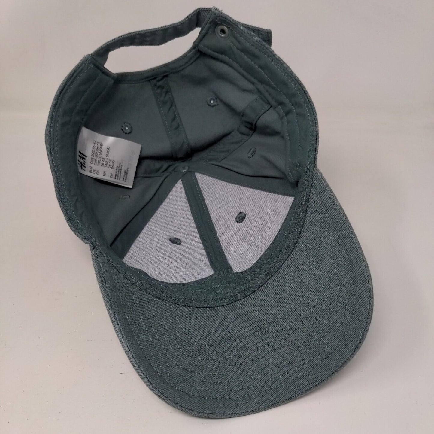 H&M Slideback Hat Greenish-Blue One Size Adjustable Solid 6 Panel Blank