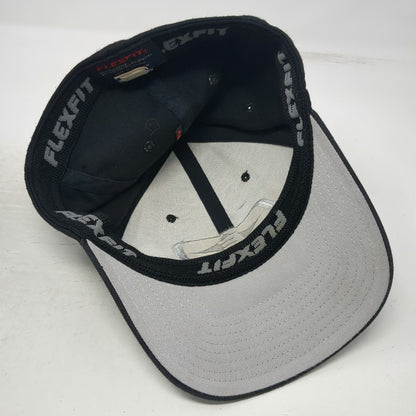 Easton Baseball Cap Black M Embroidered Logo Flexfit Yupoong Curved Brim Hat
