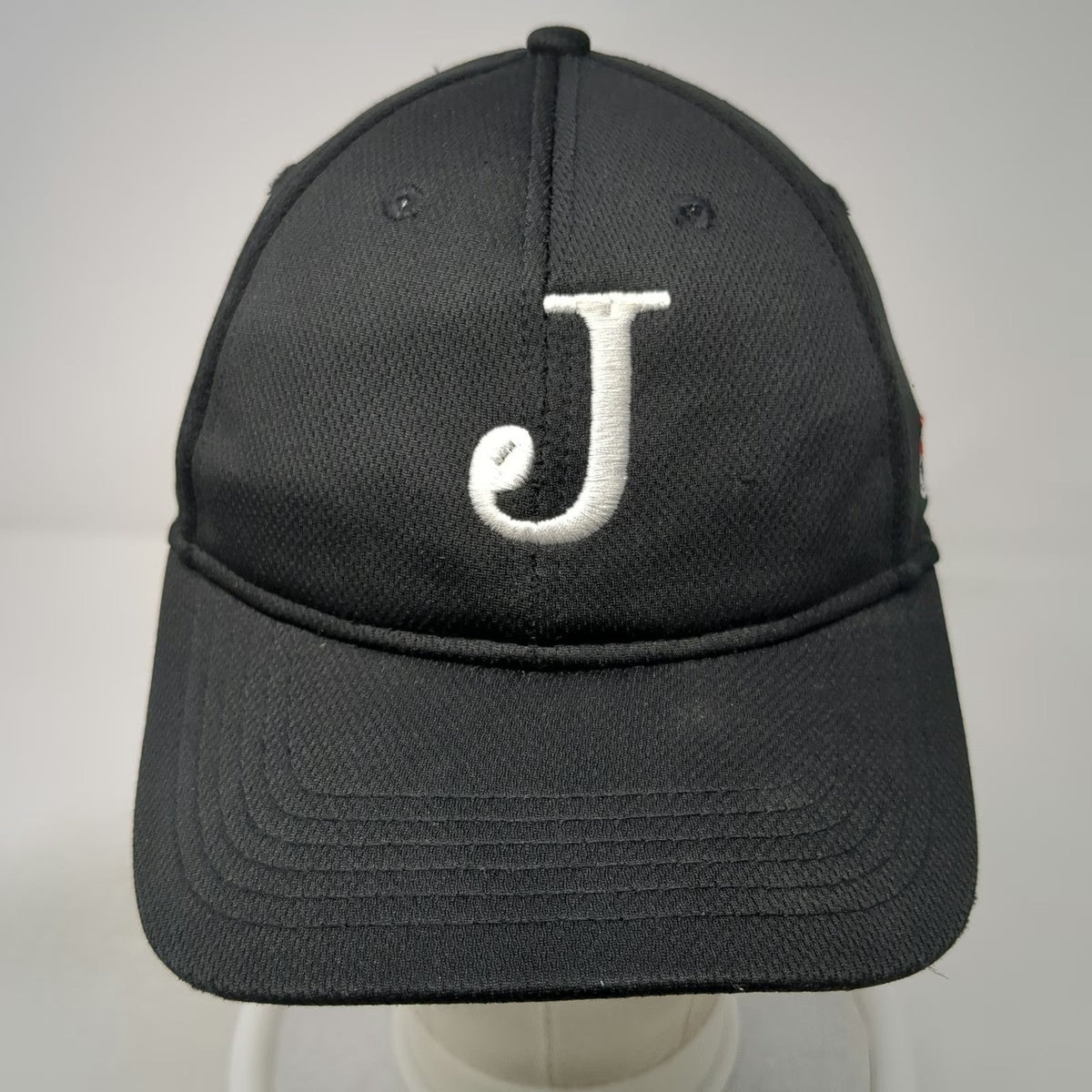 MLB OC Sports Baseball Cap Black OSFM Strapback Embroidered Letter J Hat Mesh