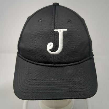 MLB OC Sports Baseball Cap Black OSFM Strapback Embroidered Letter J Hat Mesh