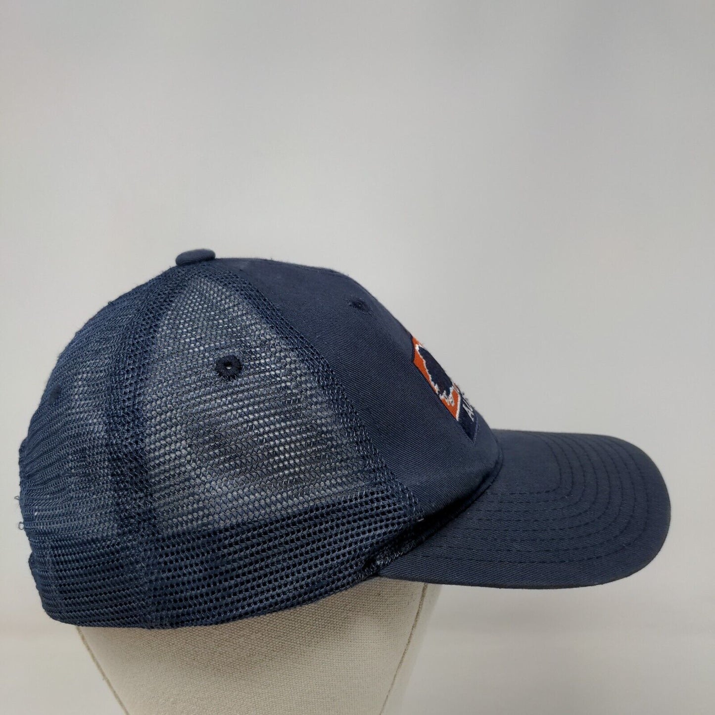 Auburn Snapback Mesh Back Trucker Hat Blue One Size Embroidered Zephyr