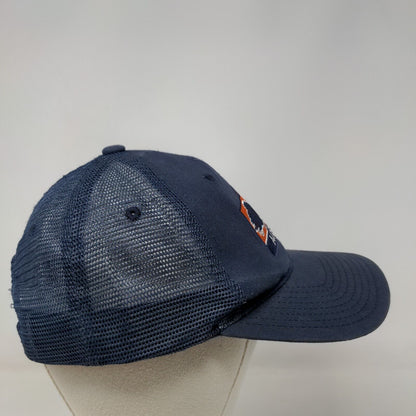 Auburn Snapback Mesh Back Trucker Hat Blue One Size Embroidered Zephyr