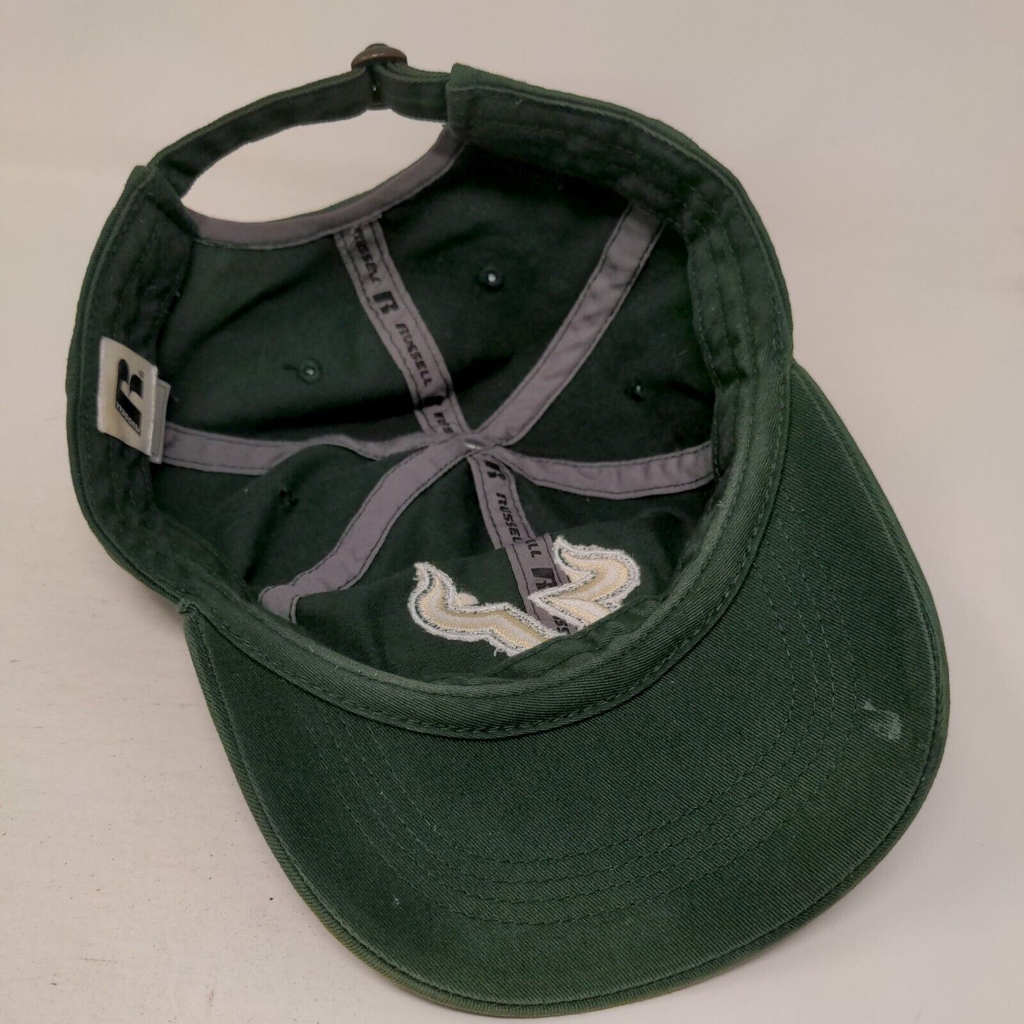 USF Florida Bulls Slideback Hat Green OSFA Russell Athletic Embroidered Logo
