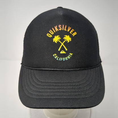 Quiksilver Snapback Rope Trucker Hat Black Youth One Size Mesh Back