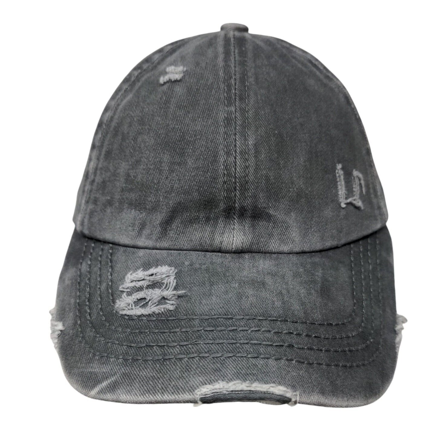 C.C Exclusives Strapback Hat Gray One Size Adjustable Ponytail Criss Cross