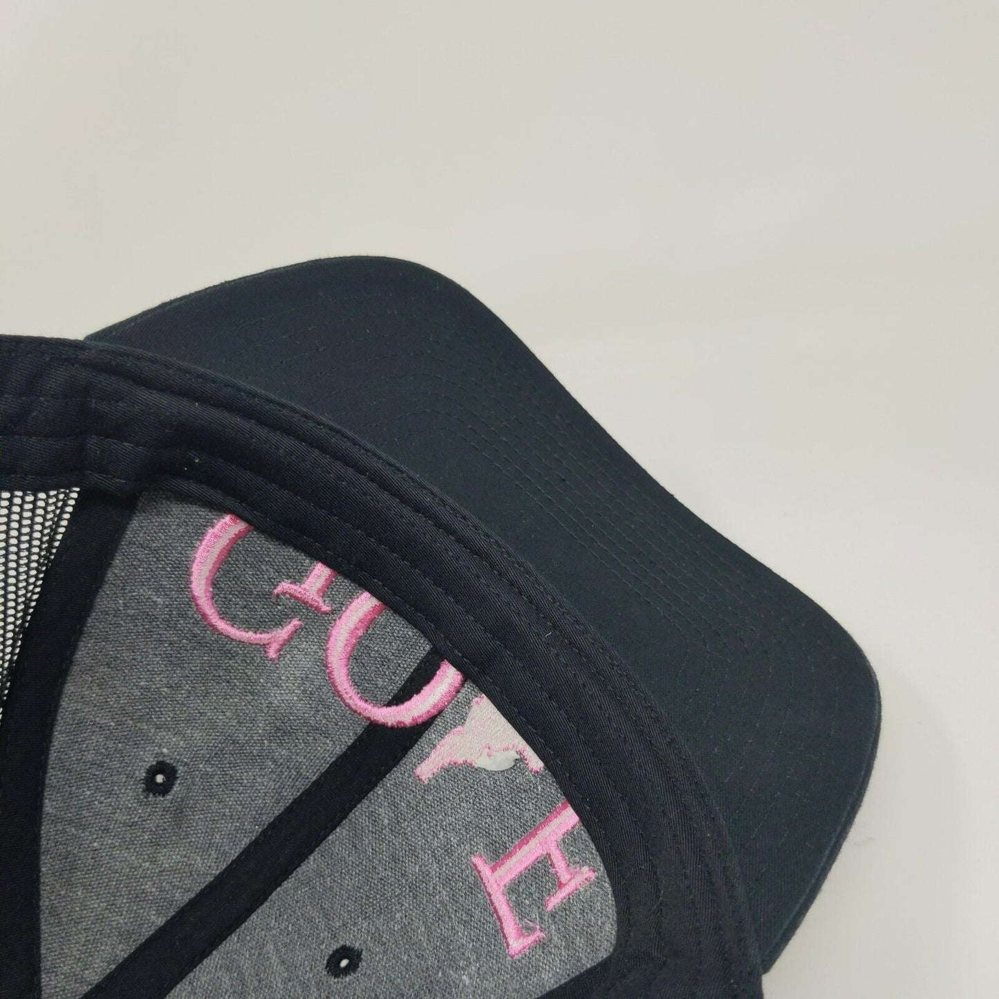 Golf Snapback Mesh Back Trucker Hat Black One Size Embroidered 6 Panel