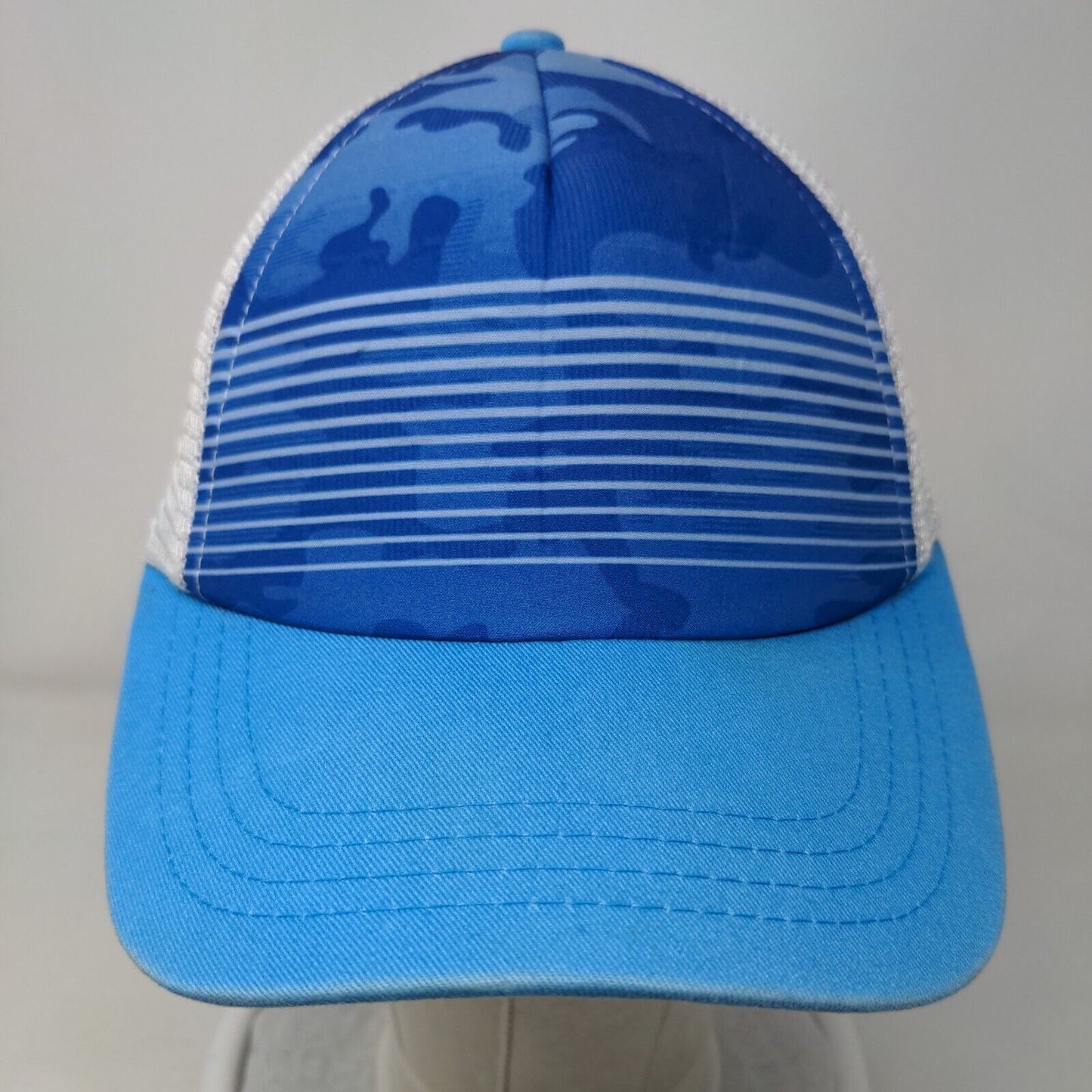 O'rageous Snapback Trucker Hat Blue One Size Adjustable Mesh Back Camo Blank