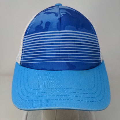 O'rageous Snapback Trucker Hat Blue One Size Adjustable Mesh Back Camo Blank