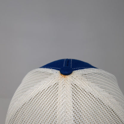 Richardson Snapback Trucker Hat Blue One Size Embroidered Logo Mesh Back
