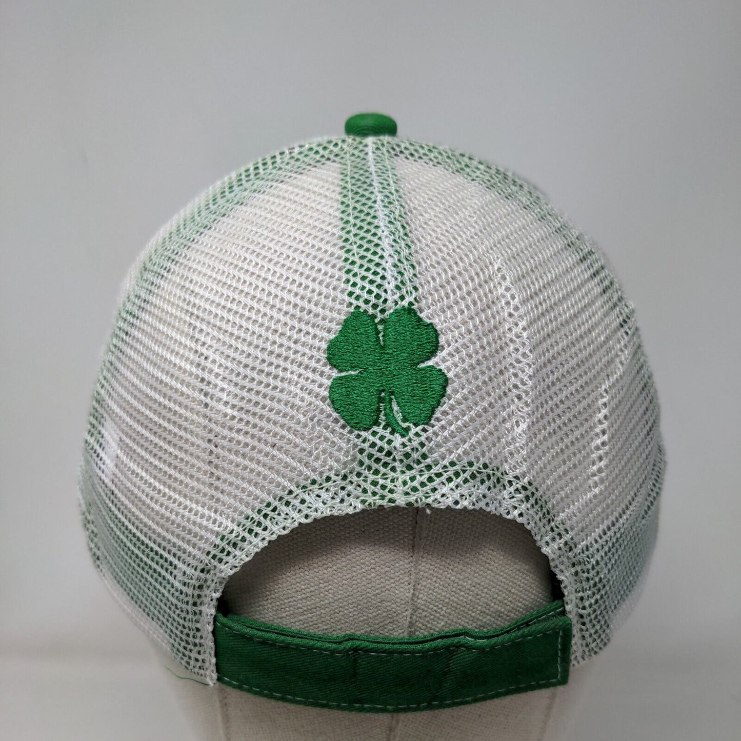 Budweiser Strapback Trucker Hat Green OSFM Embroidered Mesh Back Clover