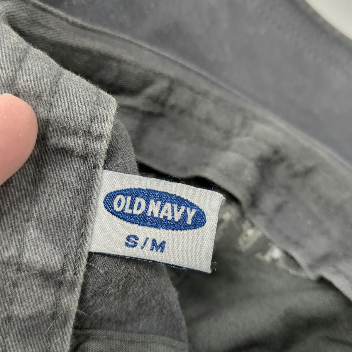 Old Navy Baseball Cap Gray M Washed Cotton Tonal Logo Slideback Hat