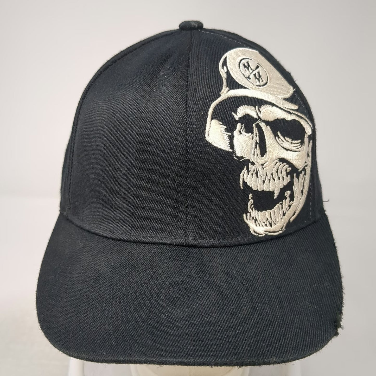 Metal Mulisha Baseball Cap Black XL Fitted Skull Flexfit Graphic Underbrim Hat