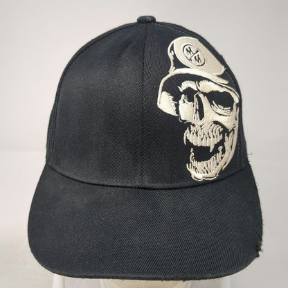 Metal Mulisha Baseball Cap Black XL Fitted Skull Flexfit Graphic Underbrim Hat