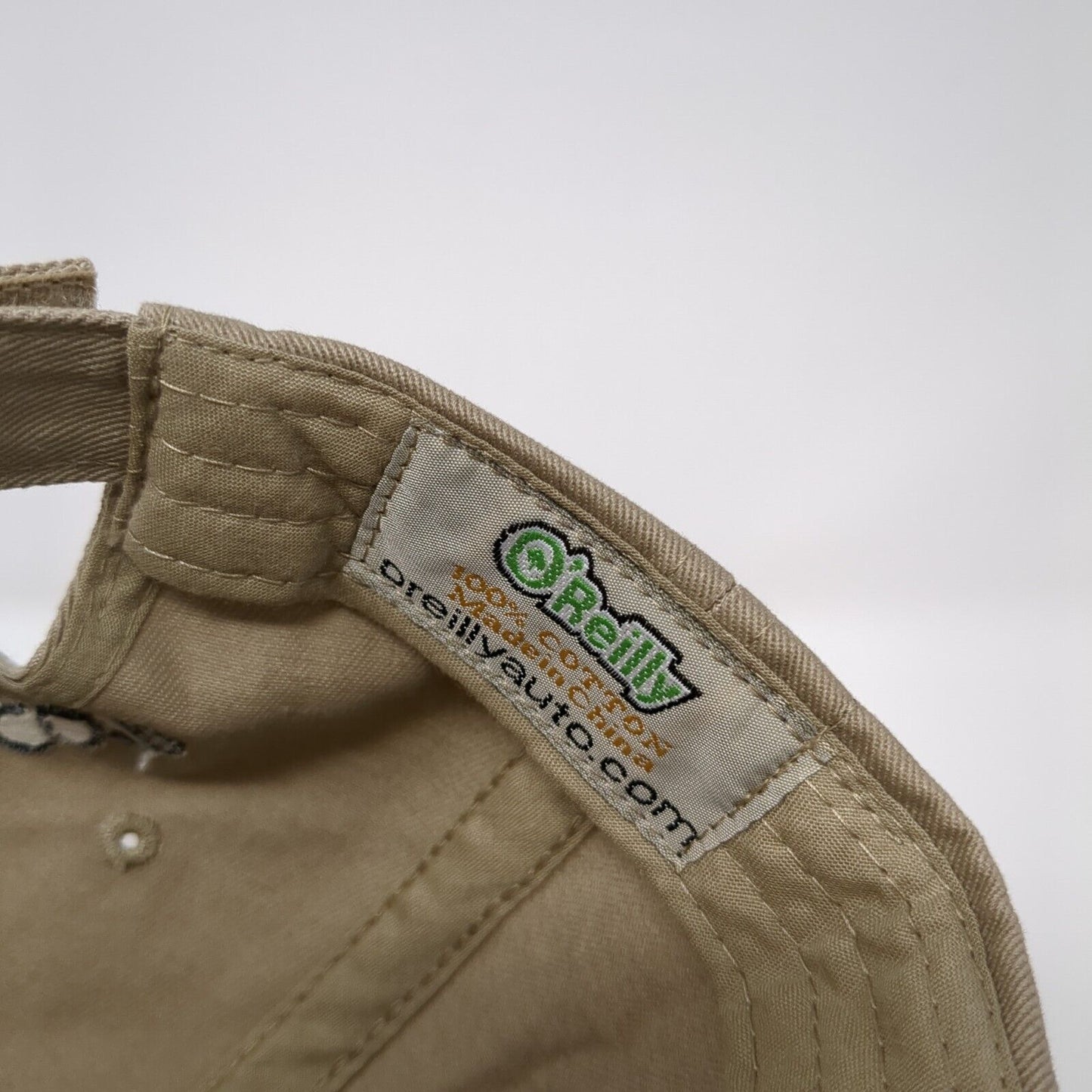 O'Reilly Auto Parts Strapback Hat Tan One Size Adjustable Embroidered Cotton