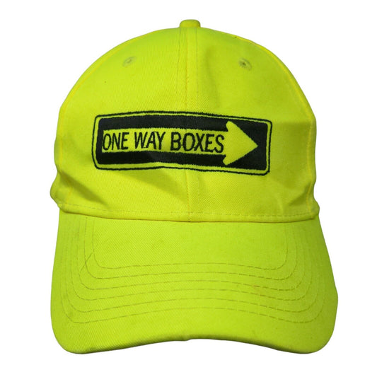 One Way Boxes Strapback Hat Green One Size Adjustable Embroidered Port Authority