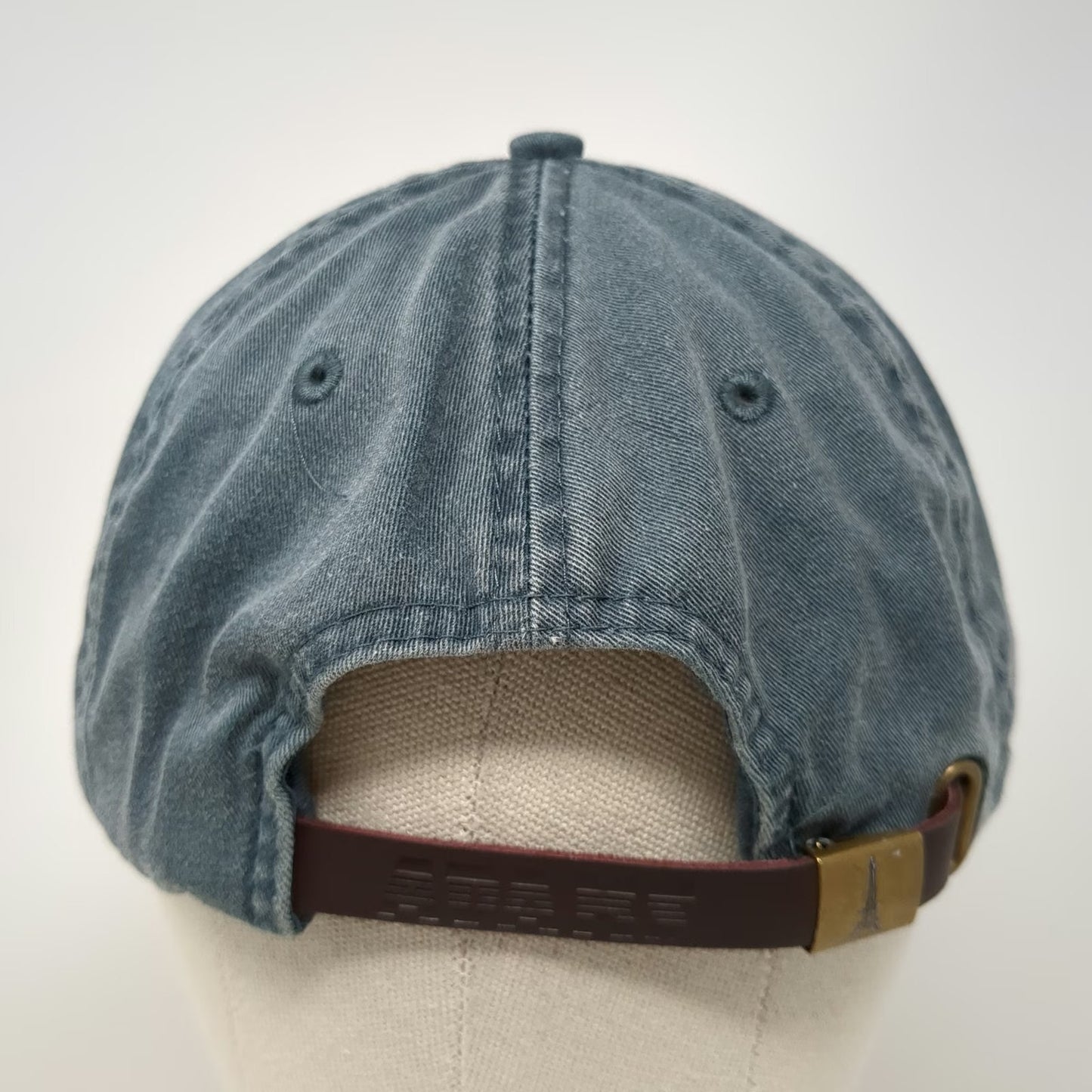 Adams Baseball Cap Blue White Red One Size Leather Strap Scottie Dog School Hat