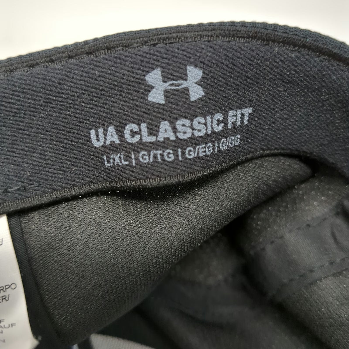 Under Armour Baseball Cap Black XL Tonal Logo Stretch Fit Structured Textured