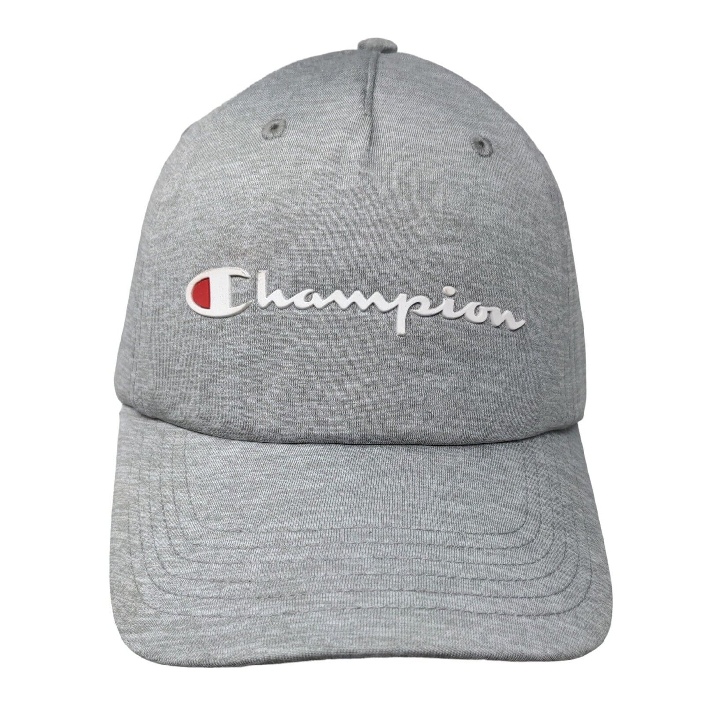 Champion Slideback Hat Gray OSFA Adjustable Solid 6 Panel Vent Holes