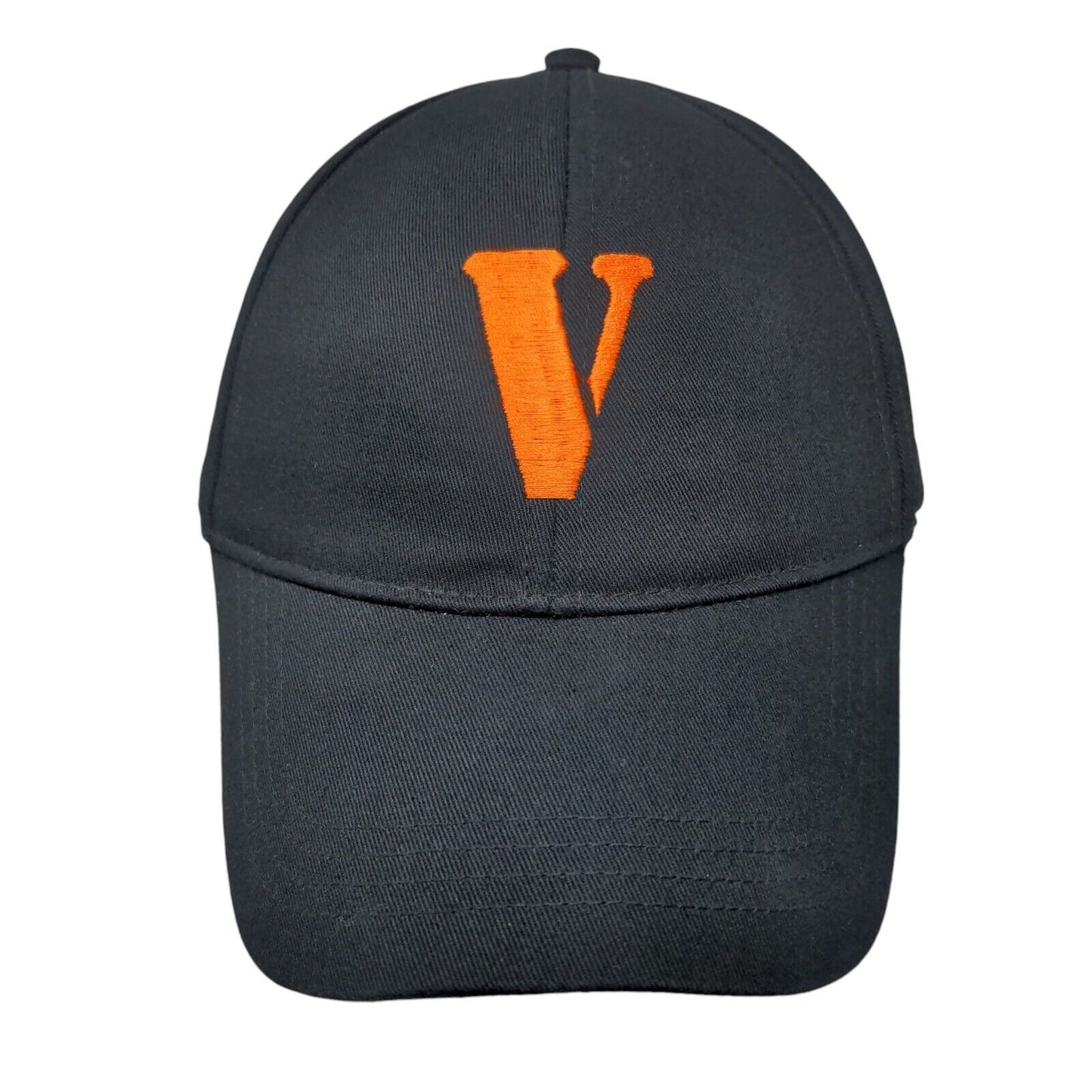 Letter V Slideback Hat Black One Size Embroidered Adjustable 6 Panel