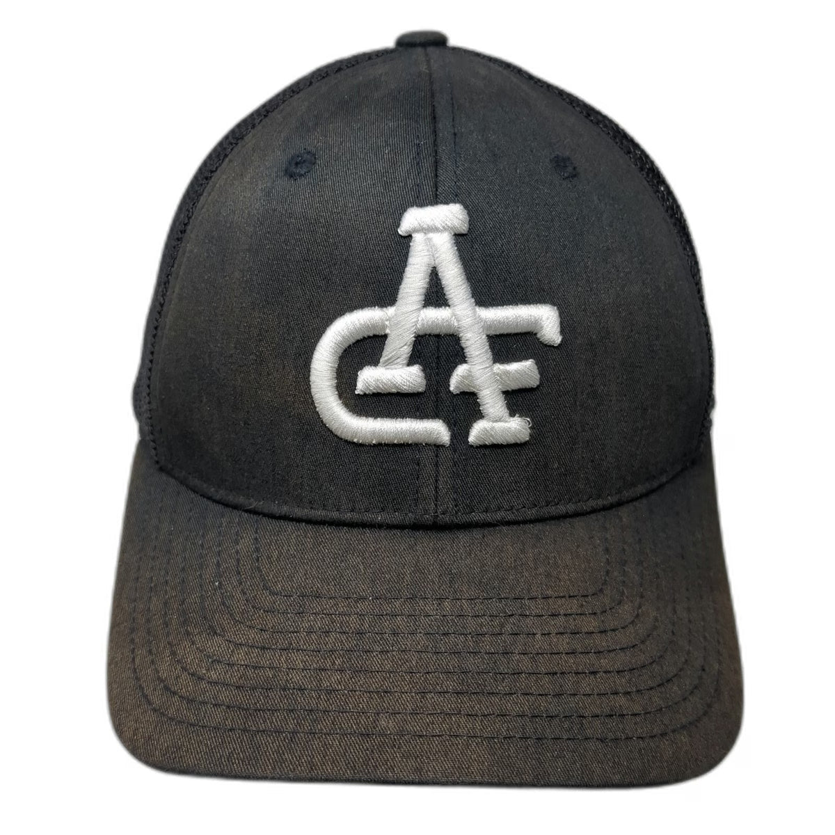 Yupoong Baseball Cap Black One Size Mesh Flexfit Curved Brim Embroidered CAF hat