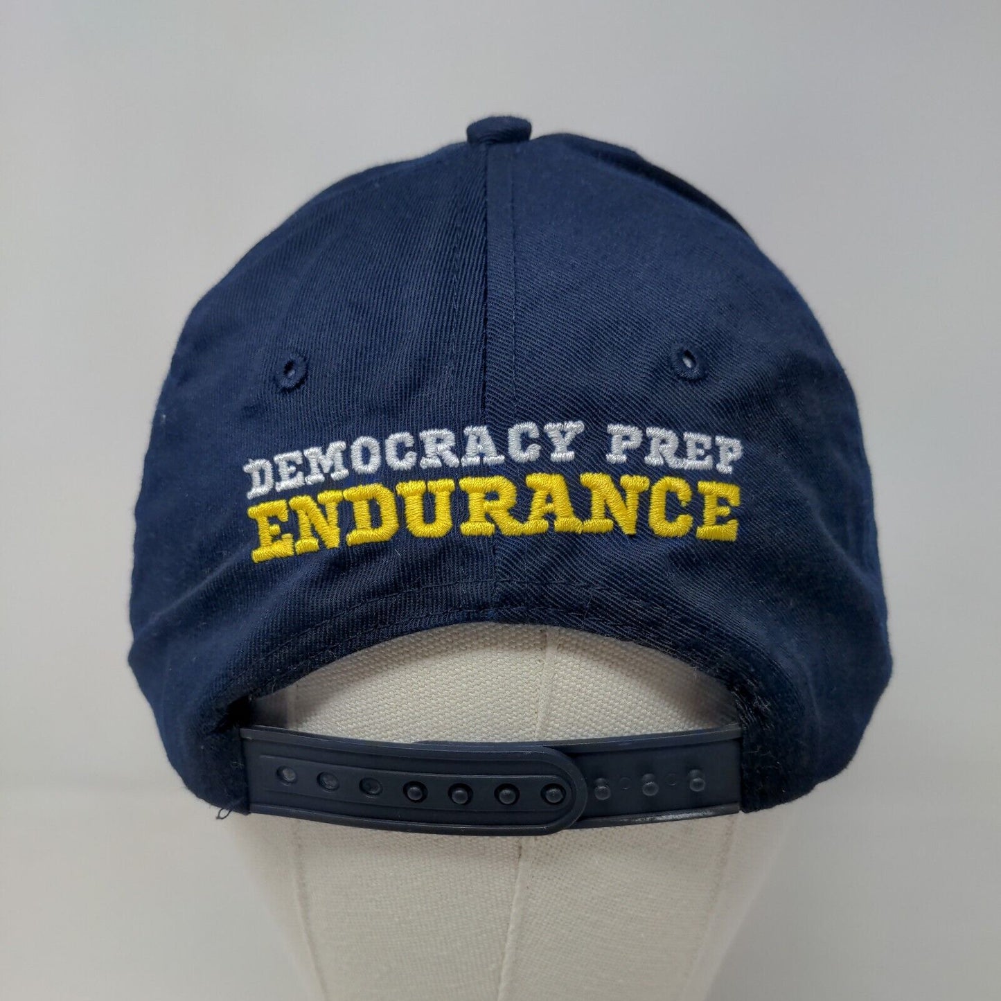 Democracy Prep Endurance School Men's Snapback Hat Blue Embroidered Logo