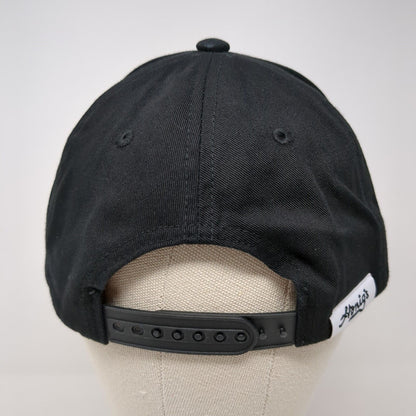 Honig's Leather Patch Snapback Hat Black One Size Adjustable 6 Panel
