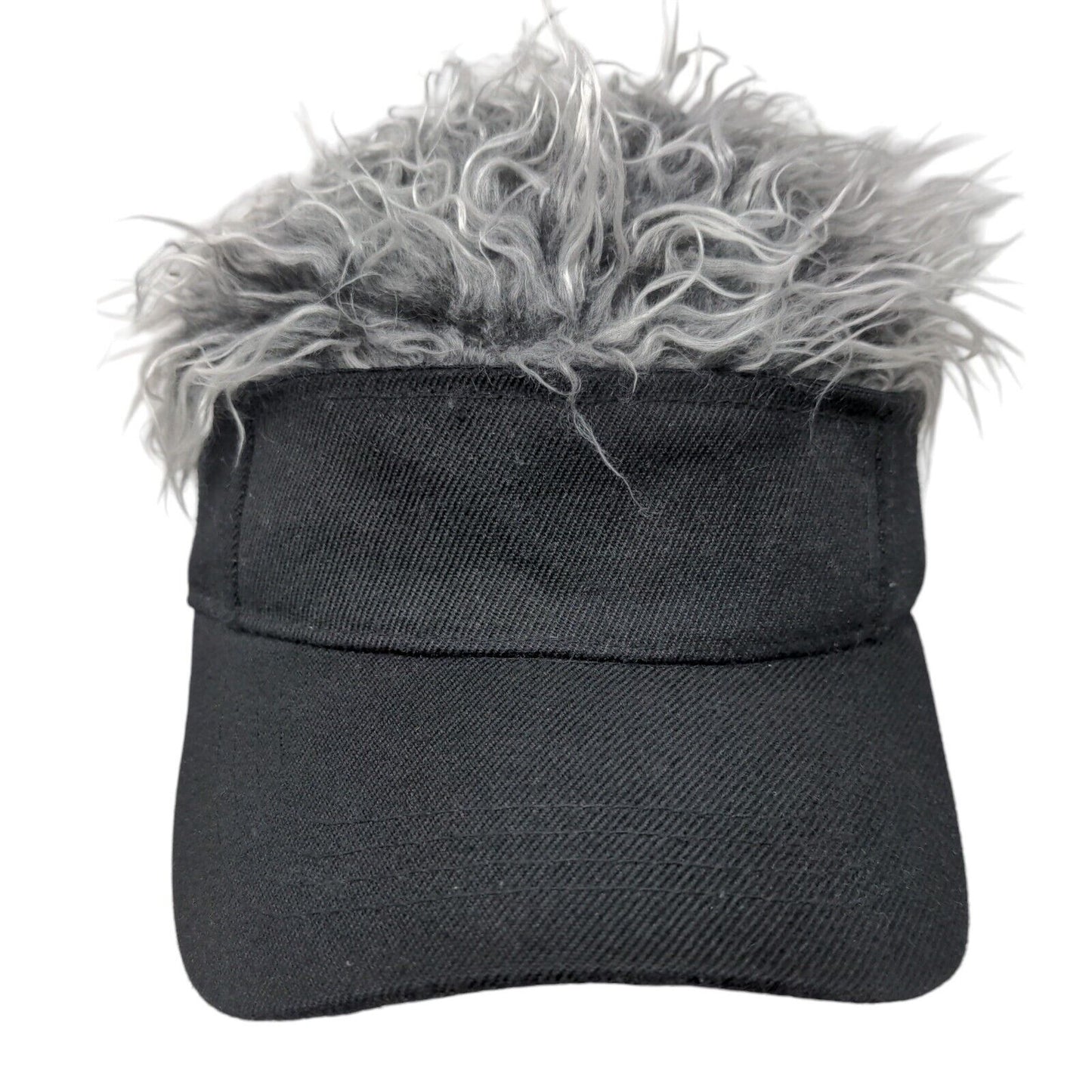 Unbranded Strapback Sun Visor Hat Black One Size Adjustable Hair Wig