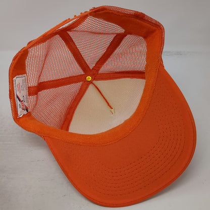 Otto Trucker Hat Orange One Size Mesh Back Snapback Rope Detail RevoluSun Solar