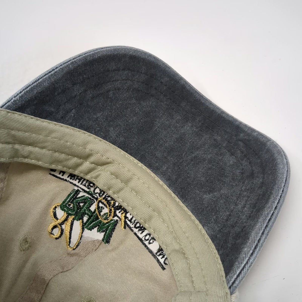 Zkapz Baseball Cap Beige One Size Hat R.H. White Construction 80 Years Blue Brim