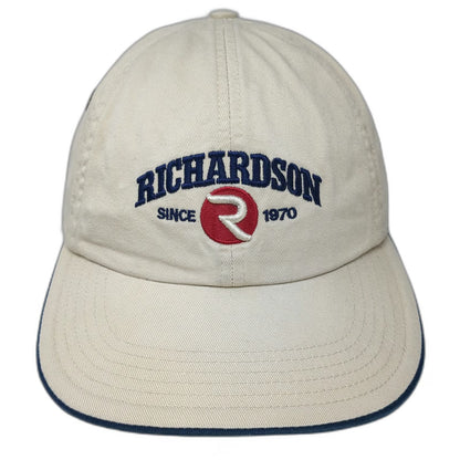 Richardson Baseball Cap Beige One Size Slideback Curved Brim Cotton Logo Hat