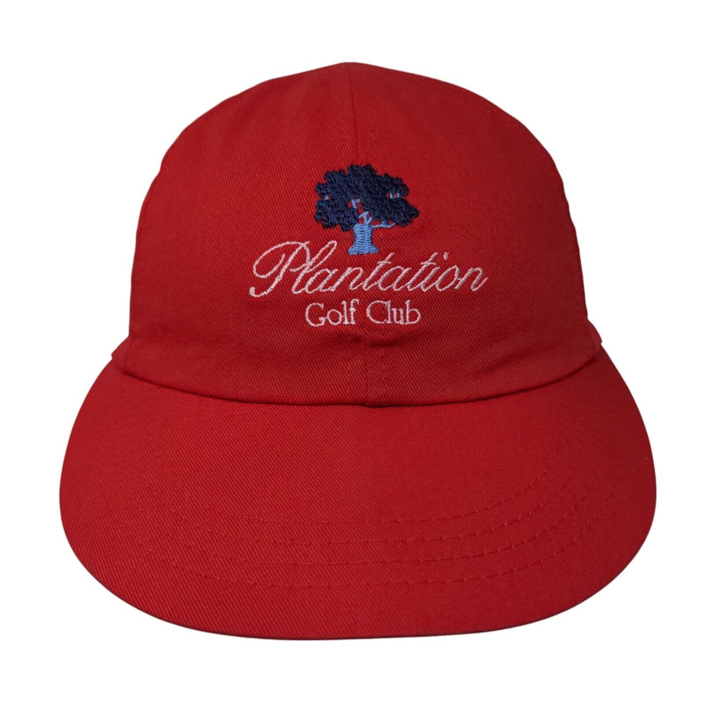 Plantation Golf Club Stretch Fitted Hat Red One Size Solid Embroidered