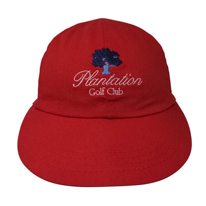Plantation Golf Club Stretch Fitted Hat Red One Size Solid Embroidered