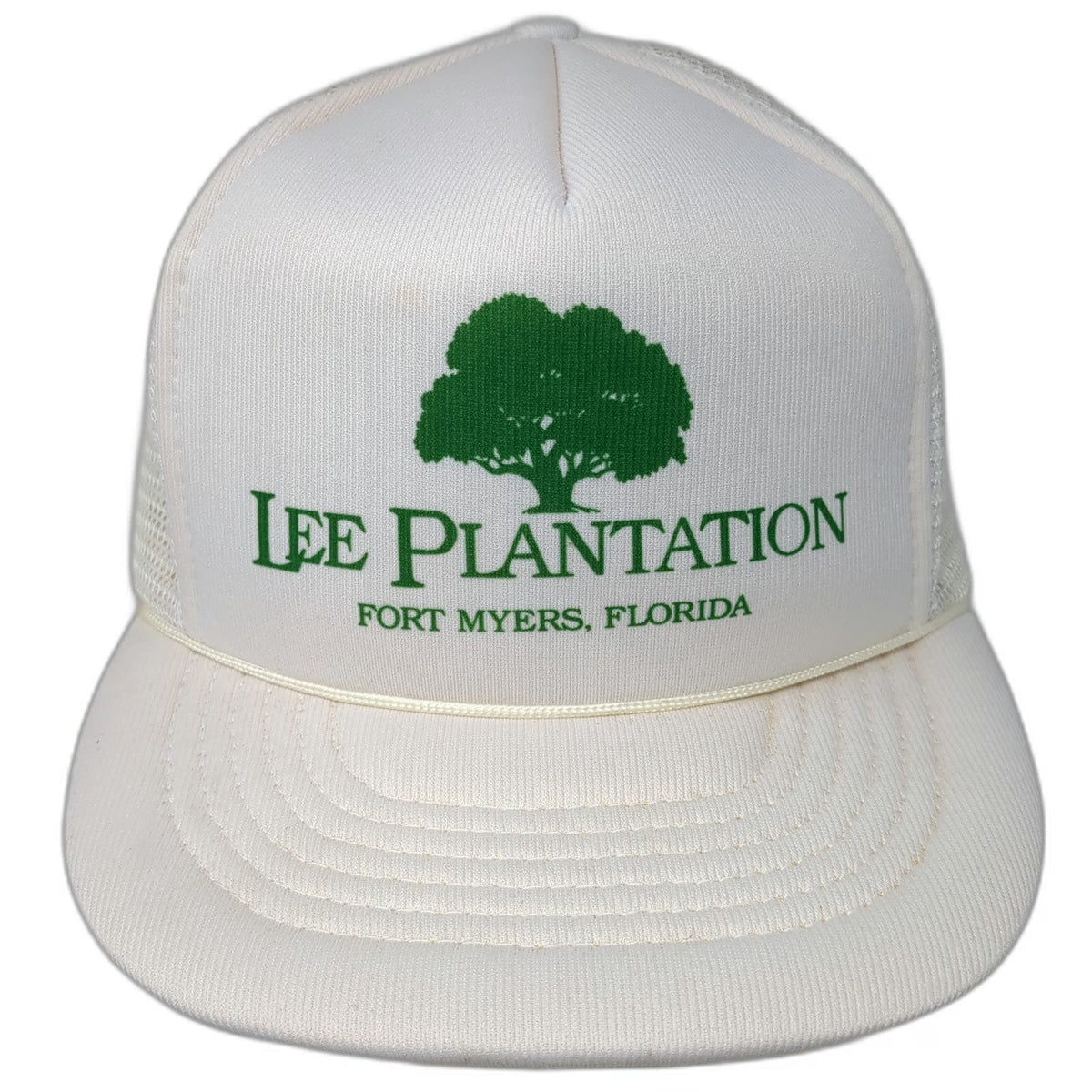Sunbelt Trucker Hat White One Size Snapback Lee Plantation Florida Tree Mesh
