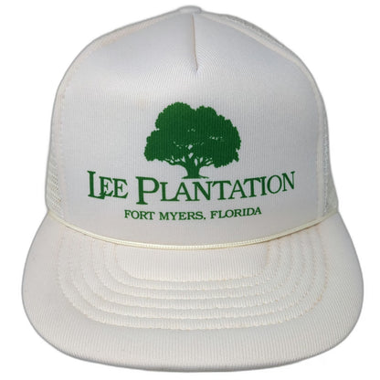 Sunbelt Trucker Hat White One Size Snapback Lee Plantation Florida Tree Mesh
