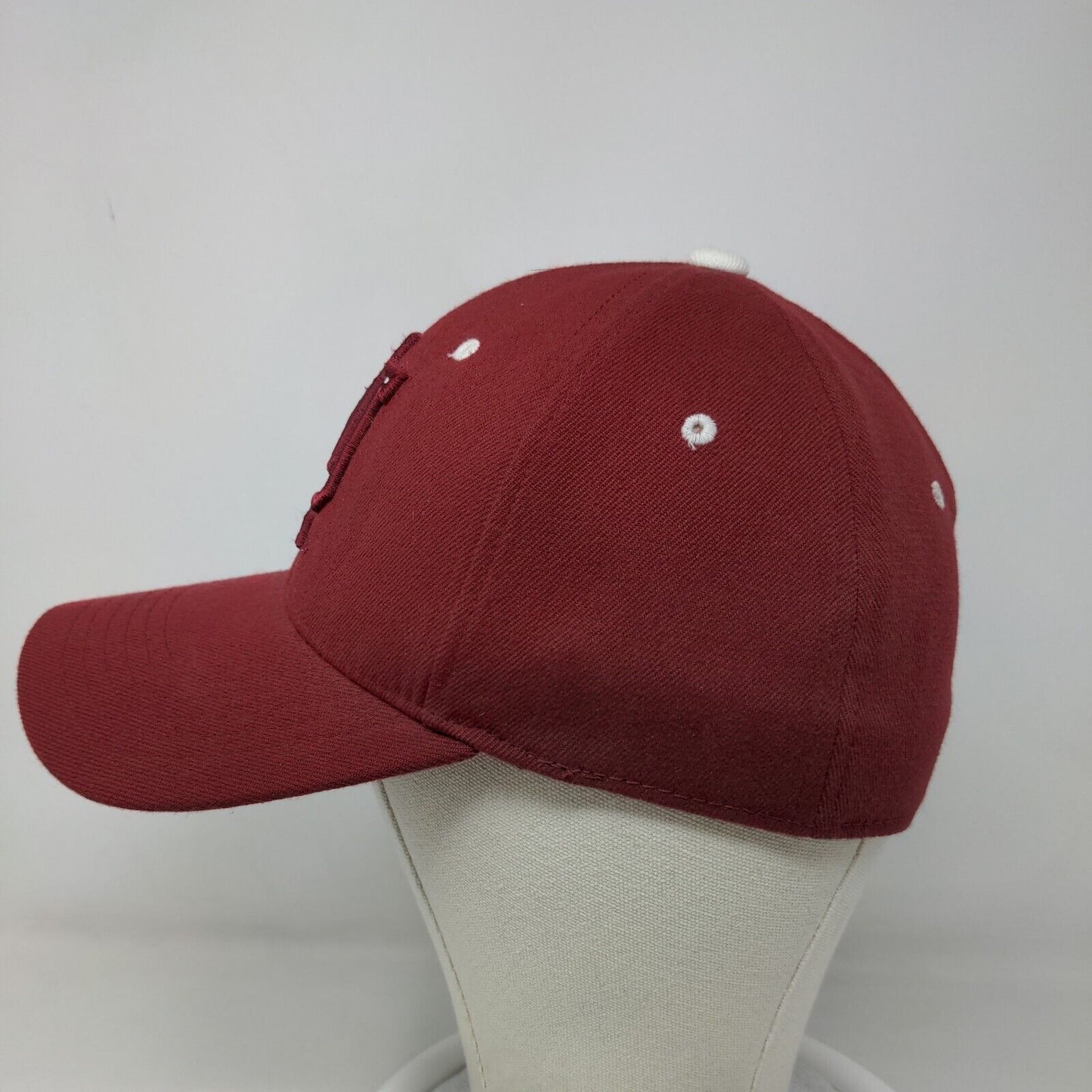 Top of the World Men's Fitted Hat Red IU Indiana Hoosiers Embroidered Logo