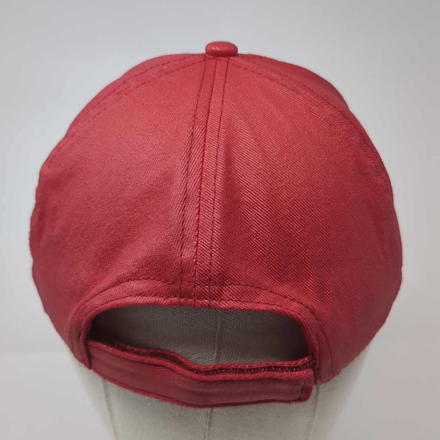 Unbranded Strapback Baseball Cap Red One Size Adjustable Vented Holes Blank